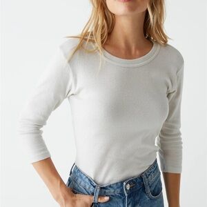 Michael Stars Dora Shine 3/4 Sleeve Tee Size OS